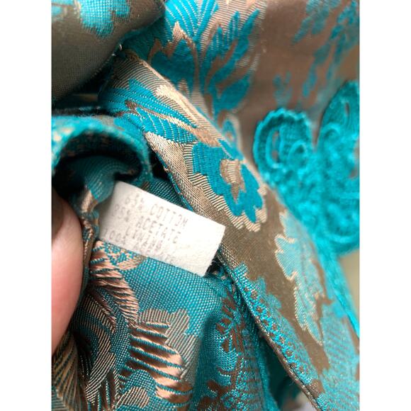 Vintage Nah Nah Collection Blue Embroidered Blazer Jacket Beaded Button Size 12 - Picture 5 of 8